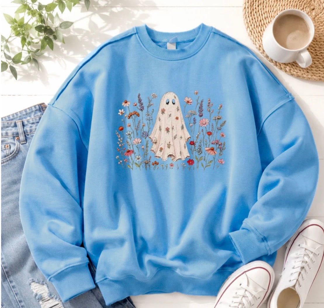 Ghost and Flowers Sweatshirt