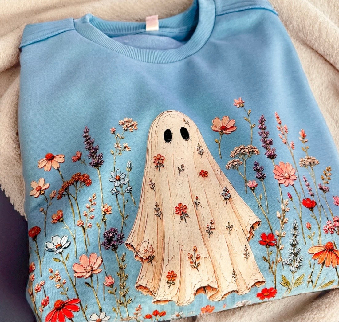 Ghost and Flowers Sweatshirt