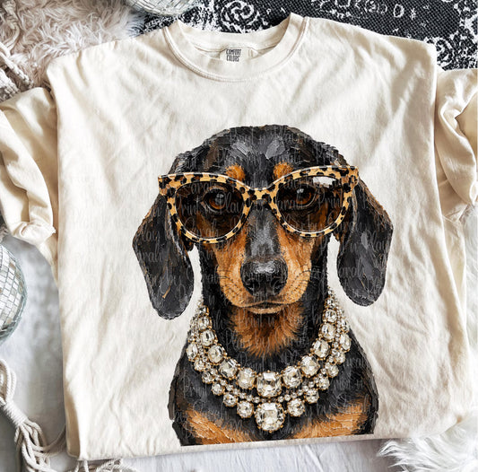 Boujee Black Weenie Dog Graphic Tee or Sweatshirt