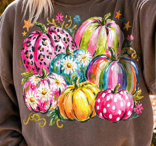 Chocolate Bright Fun Pumpkin Graphic Tee or Sweatshirt