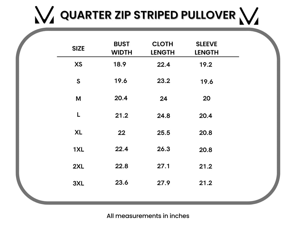 Black and White Stripe Quarter Zip Pullover