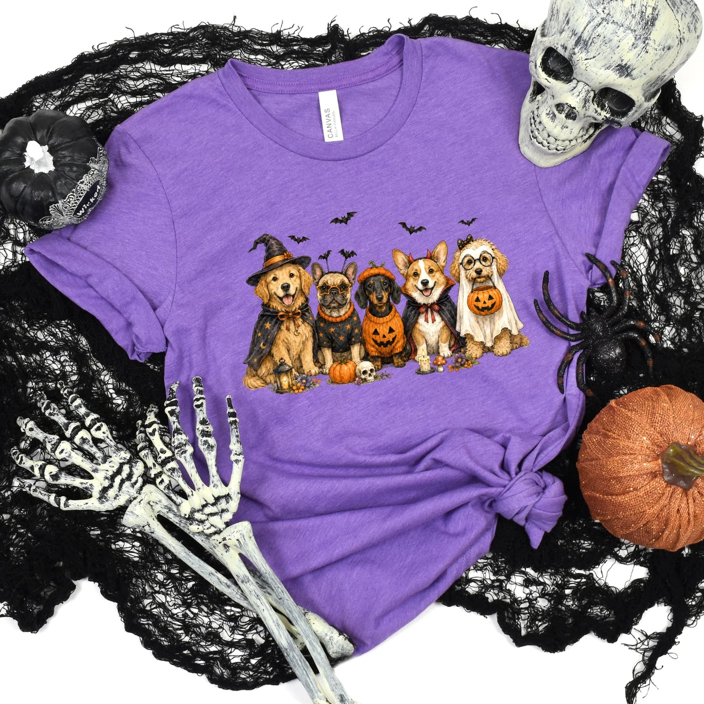 Cute Halloween Dogs Graphic Tee - 3 colors