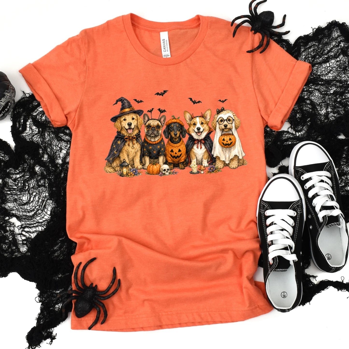 Cute Halloween Dogs Graphic Tee - 3 colors