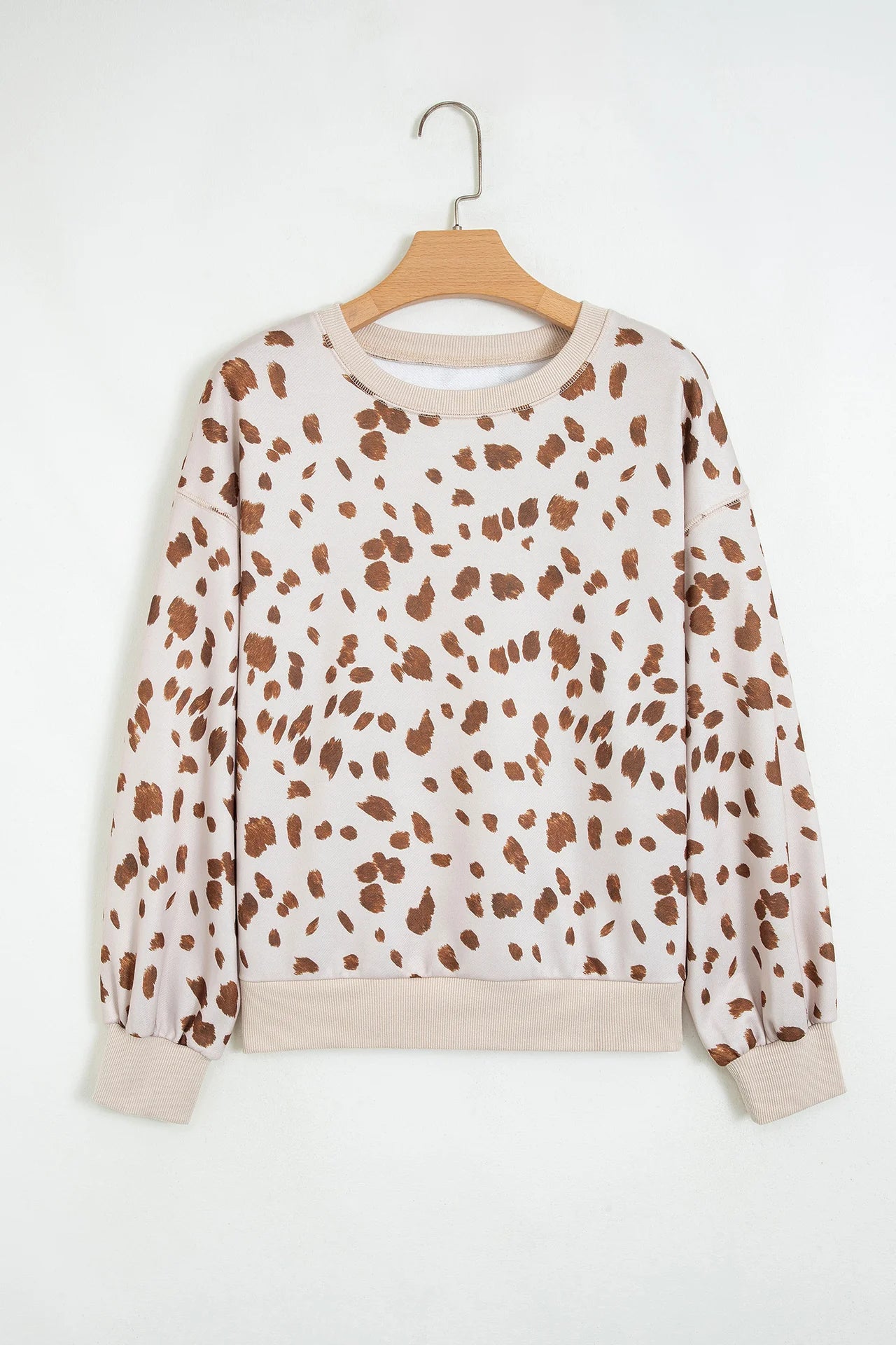 PRE ORDER - Brown Leopard Round Neck Pullover