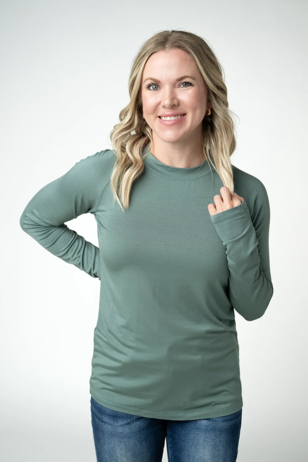 Dusty Jade Long Sleeve Top