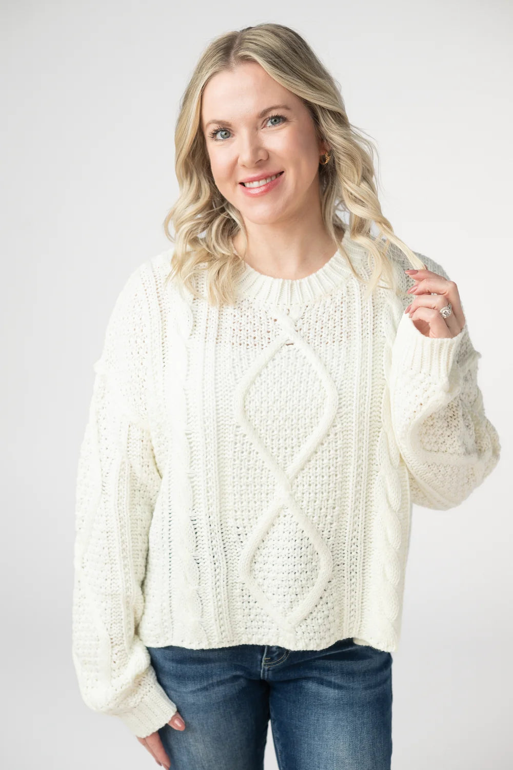Ivory Cable Knit Sweater