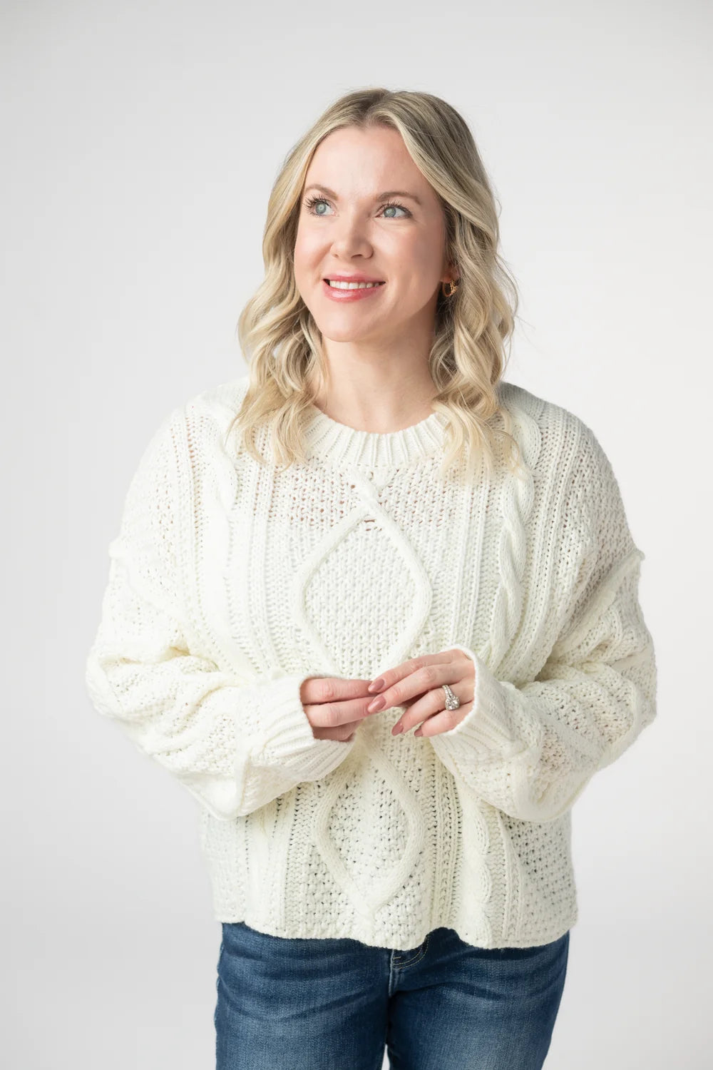 Ivory Cable Knit Sweater