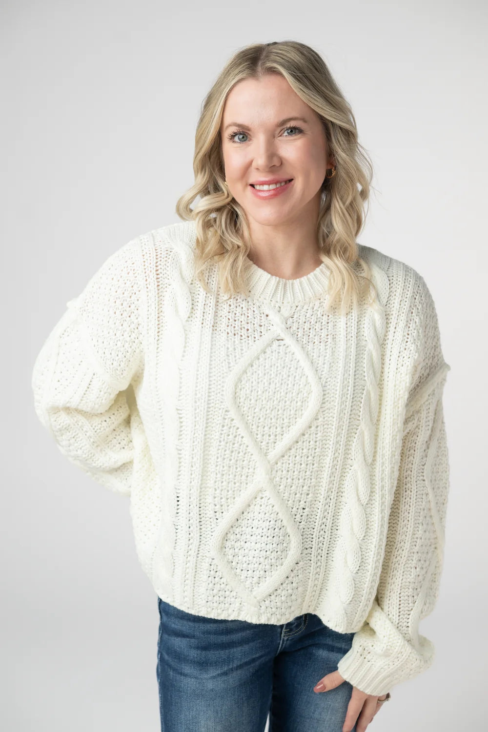 Ivory Cable Knit Sweater