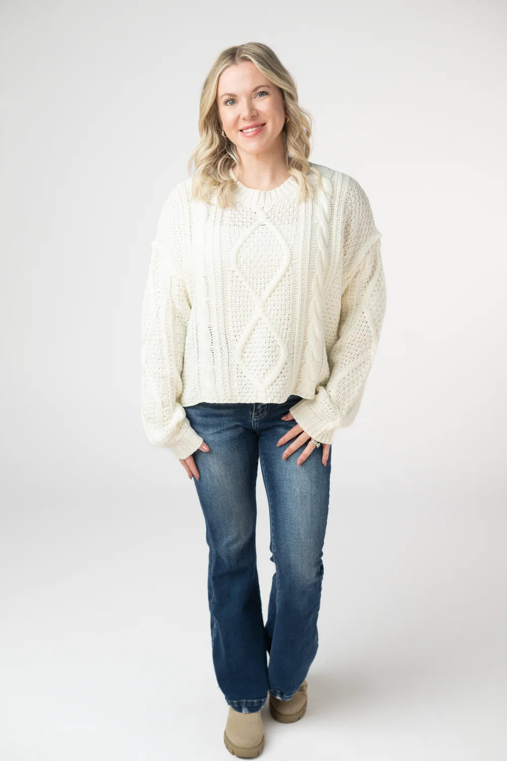Ivory Cable Knit Sweater