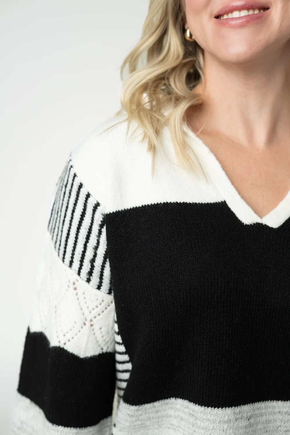 Monochrome Color Block Hoodie