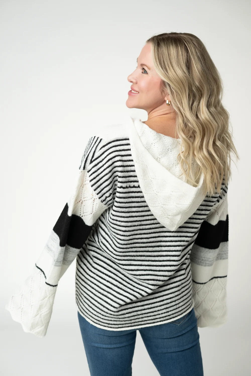 Monochrome Color Block Hoodie