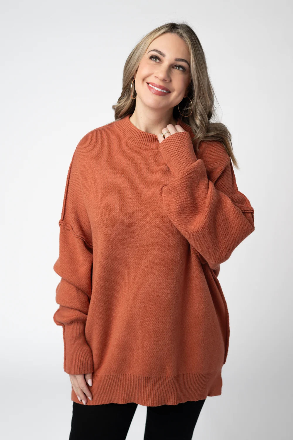 Pumpkin Spice Cozy Long Sleeve Sweater