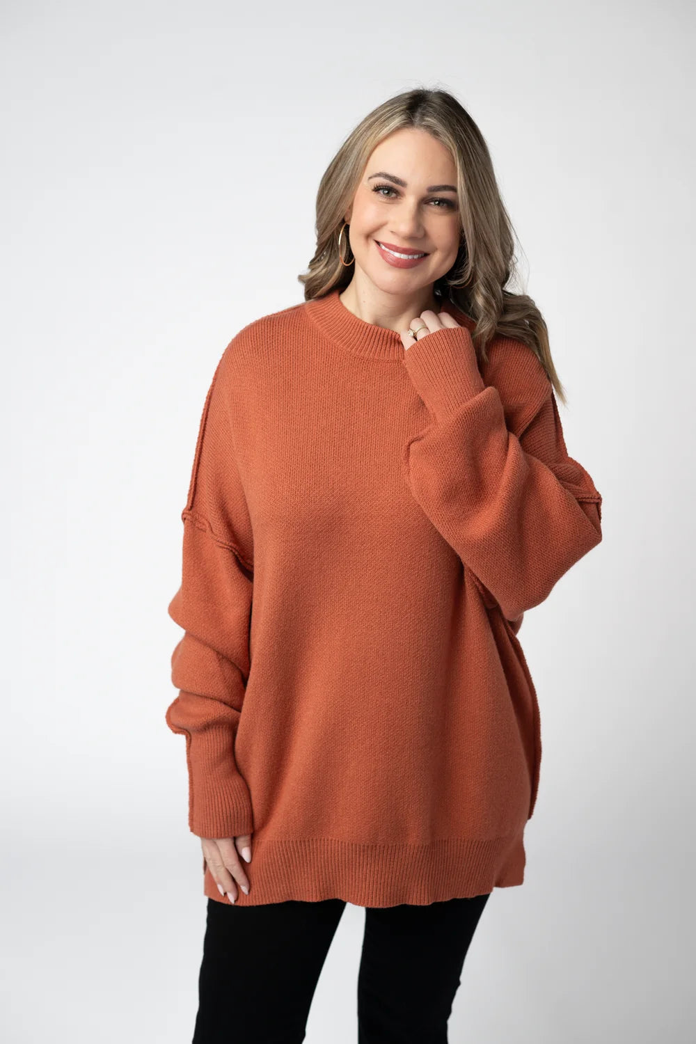 Pumpkin Spice Cozy Long Sleeve Sweater