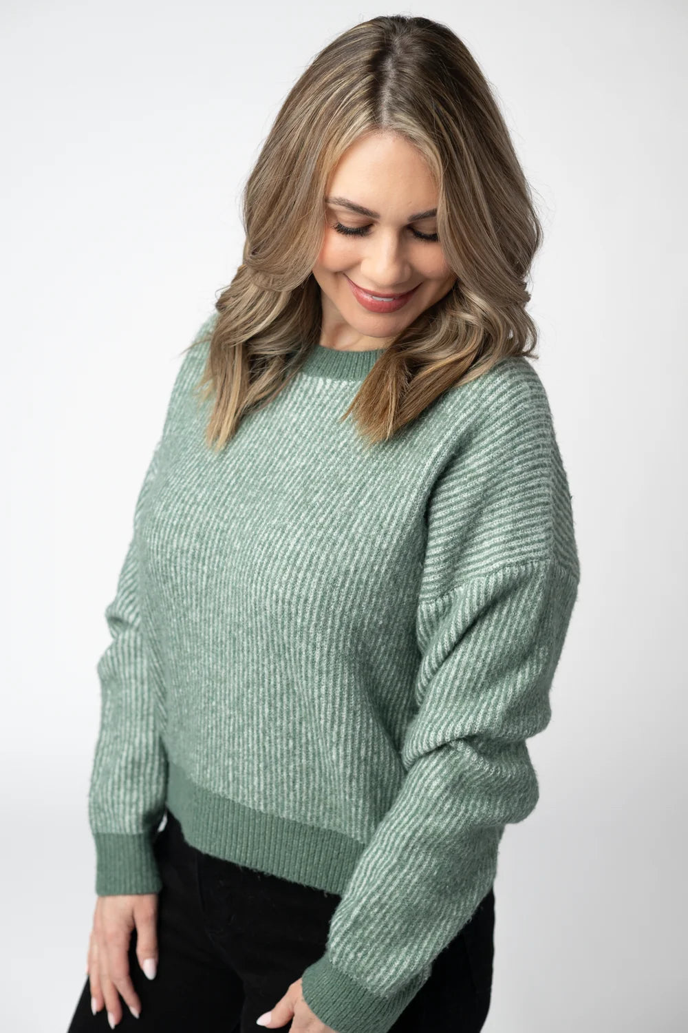 Sage Cozy Crew Neck Sweater