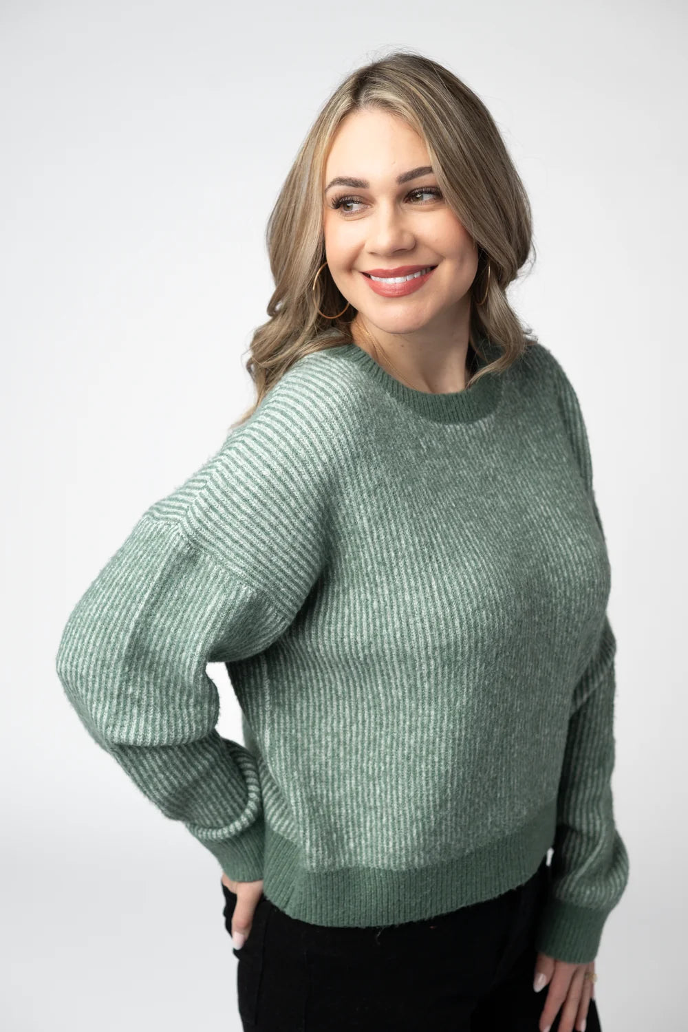 Sage Cozy Crew Neck Sweater