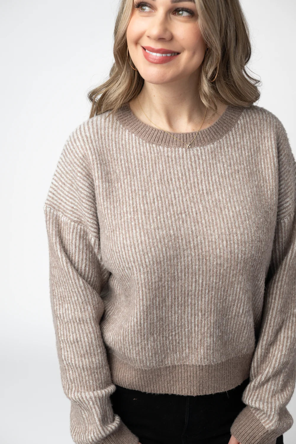 Mocha Cozy Crew Neck Sweater