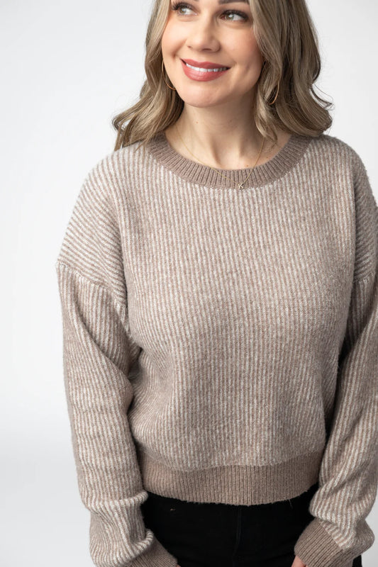 Mocha Cozy Crew Neck Sweater