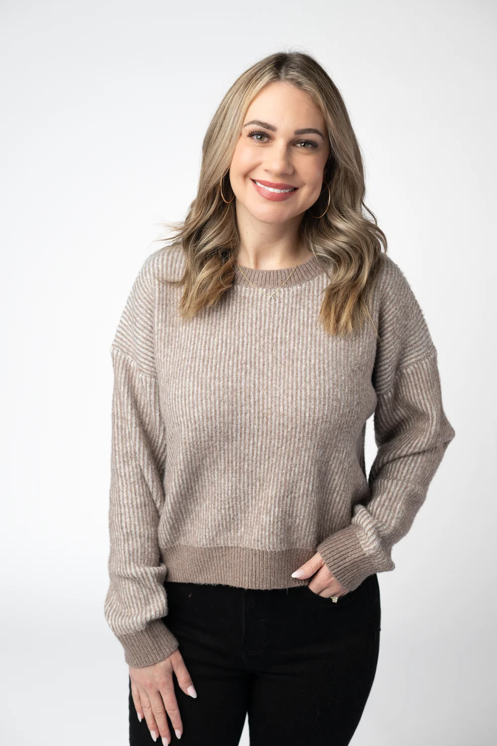 Mocha Cozy Crew Neck Sweater