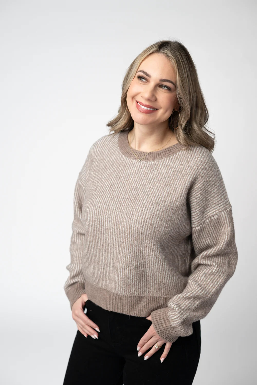 Mocha Cozy Crew Neck Sweater