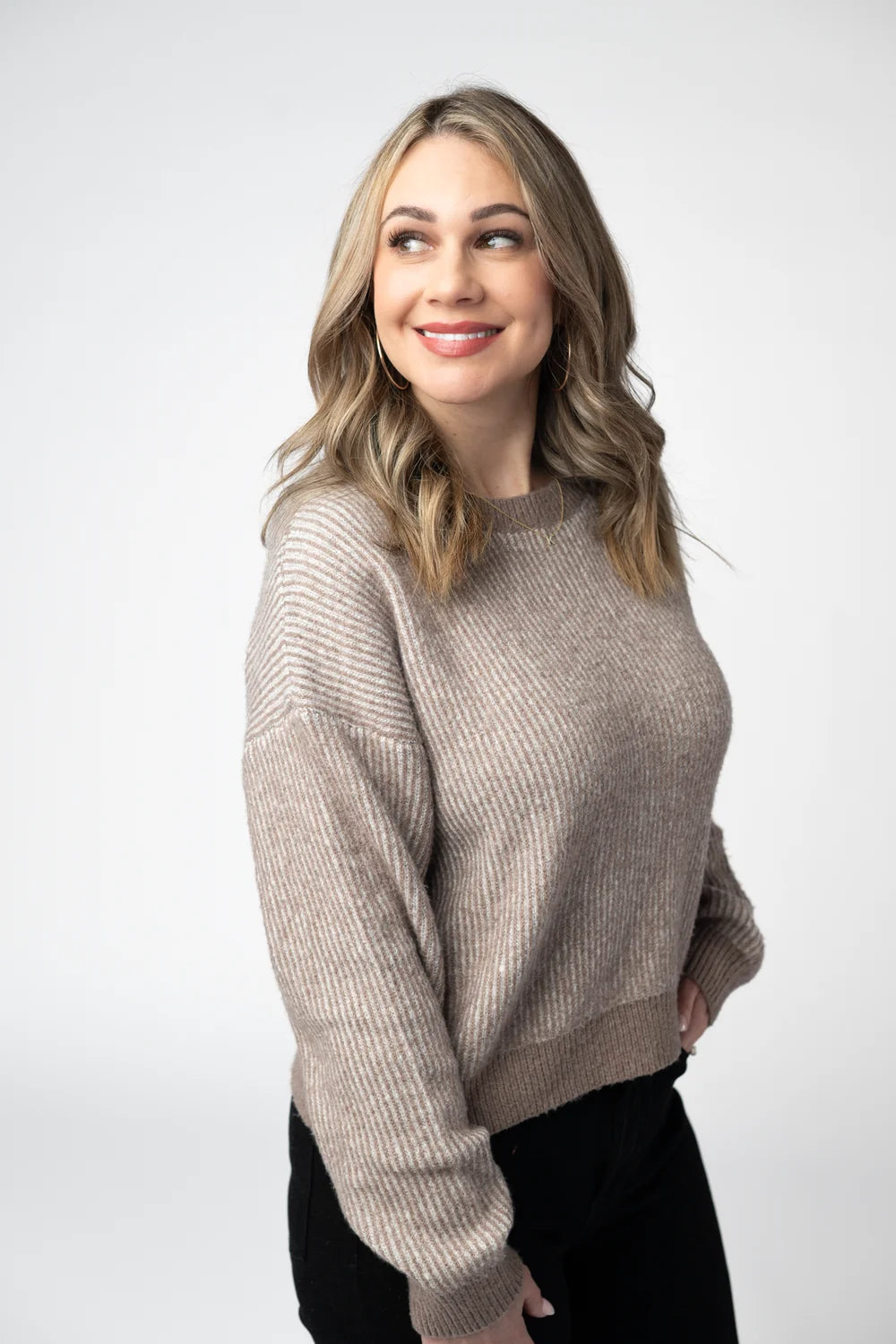Mocha Cozy Crew Neck Sweater
