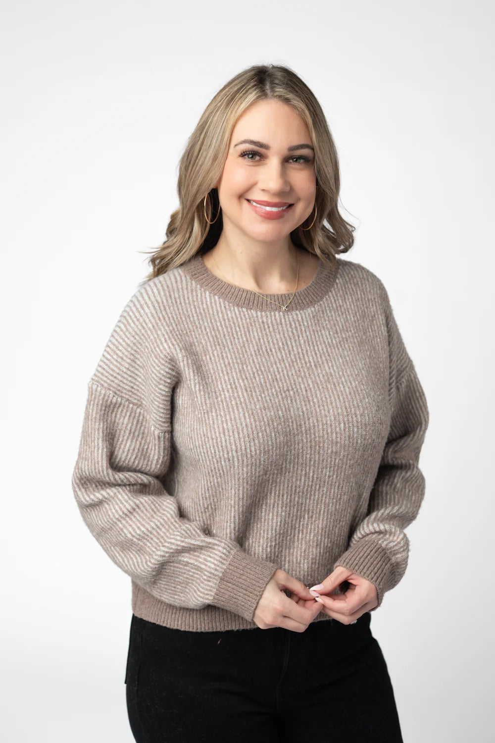 Mocha Cozy Crew Neck Sweater