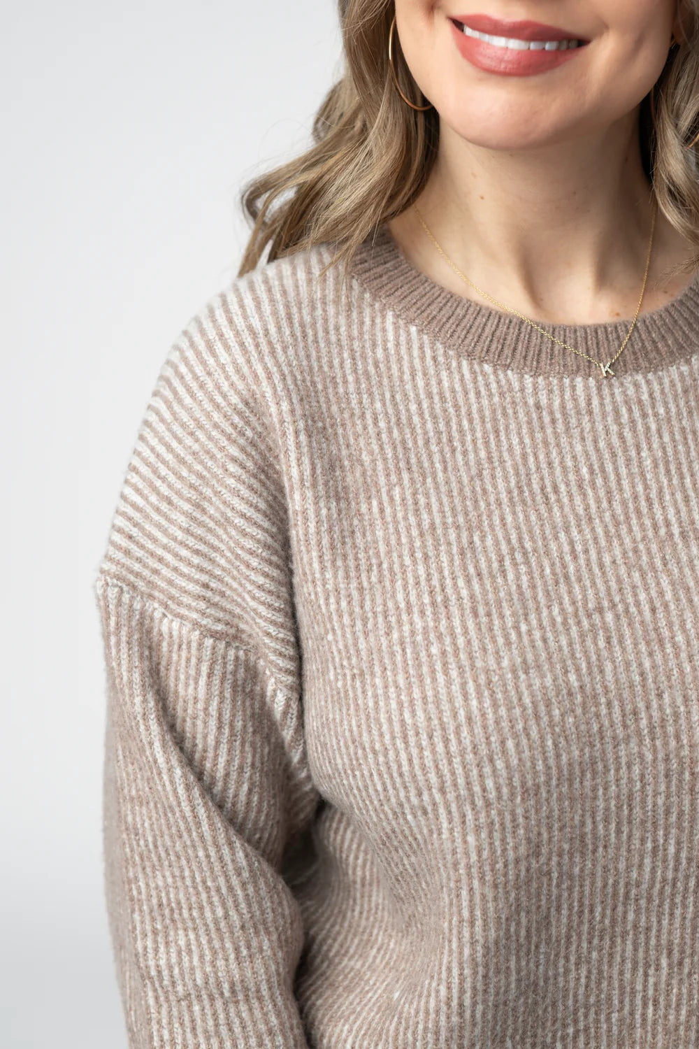 Mocha Cozy Crew Neck Sweater