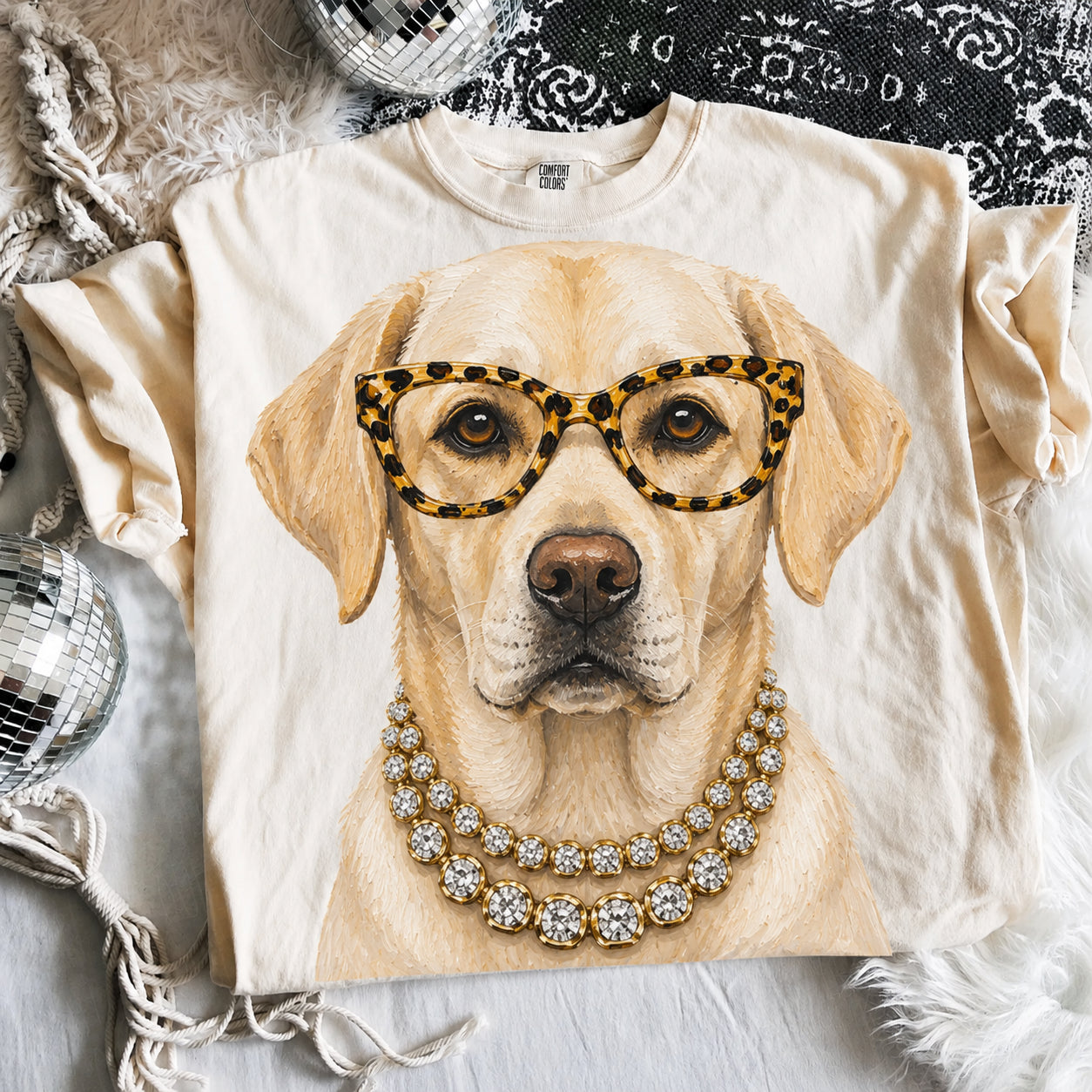 Ivory Boujee Yellow Lab Graphic Tee or Sweatshirt