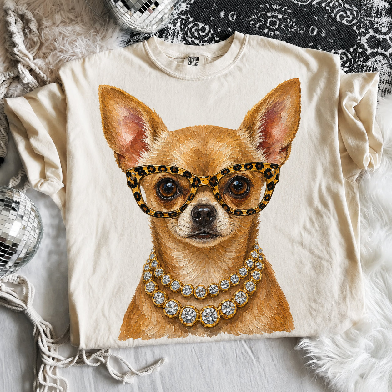 Ivory Boujee Chihuahua Graphic Tee or Sweatshirt