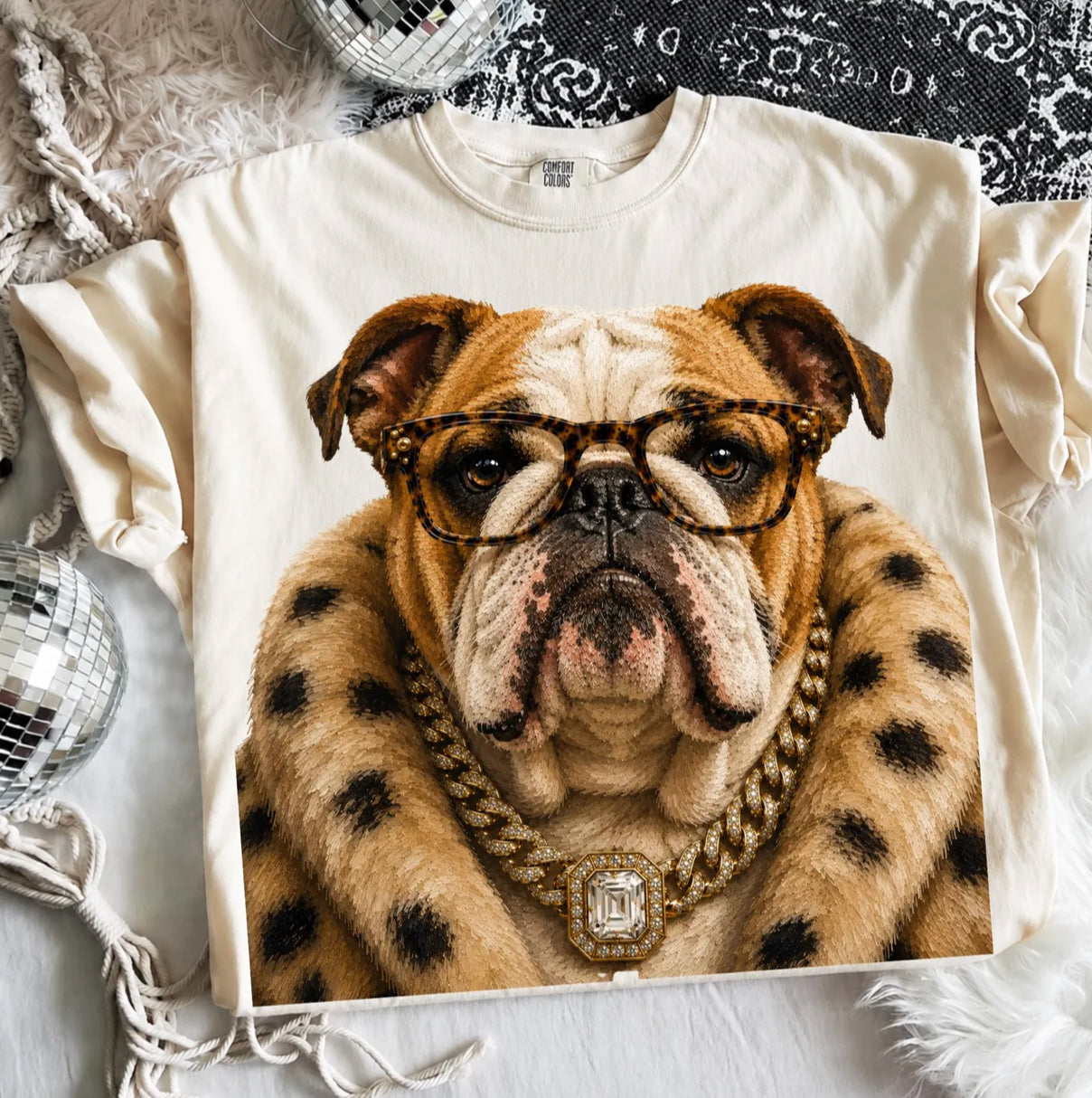 Ivory Boujee Bulldog Graphic Tee or Sweatshirt