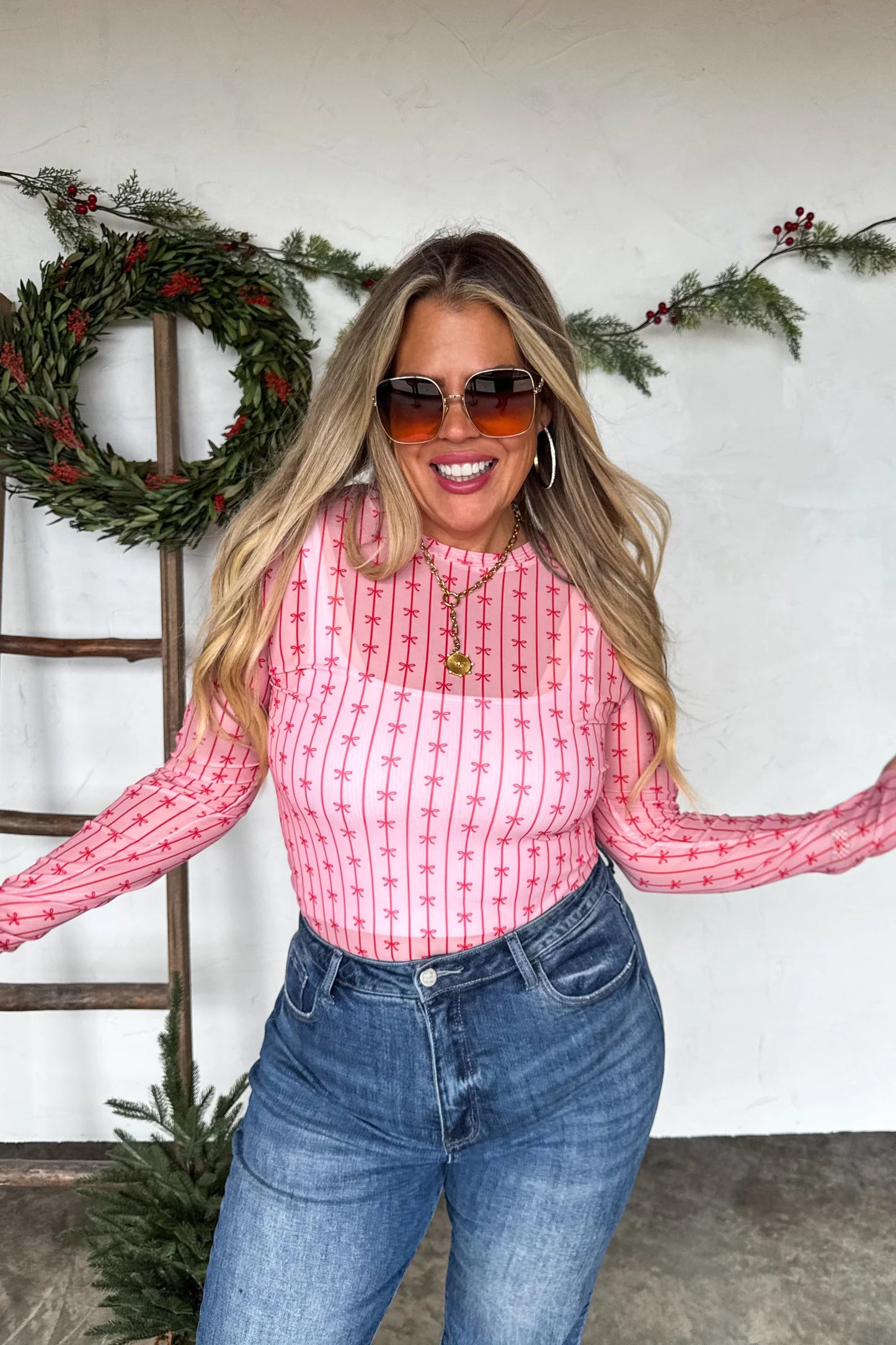 Pre Order: Christmas Dress It Up Mesh Tops