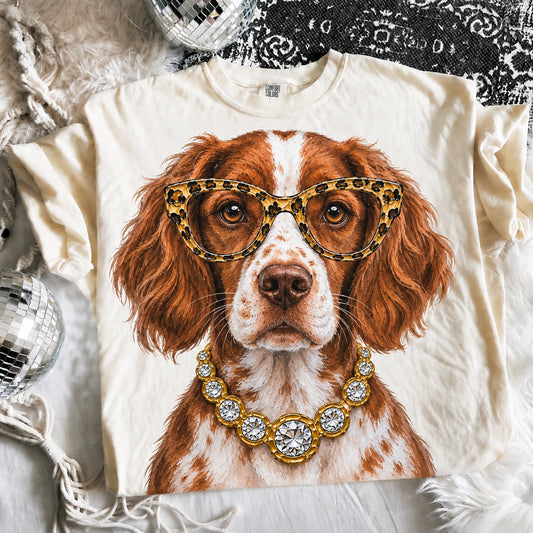 Ivory Boujee Brittany Spaniel Graphic Tee or Sweatshirt