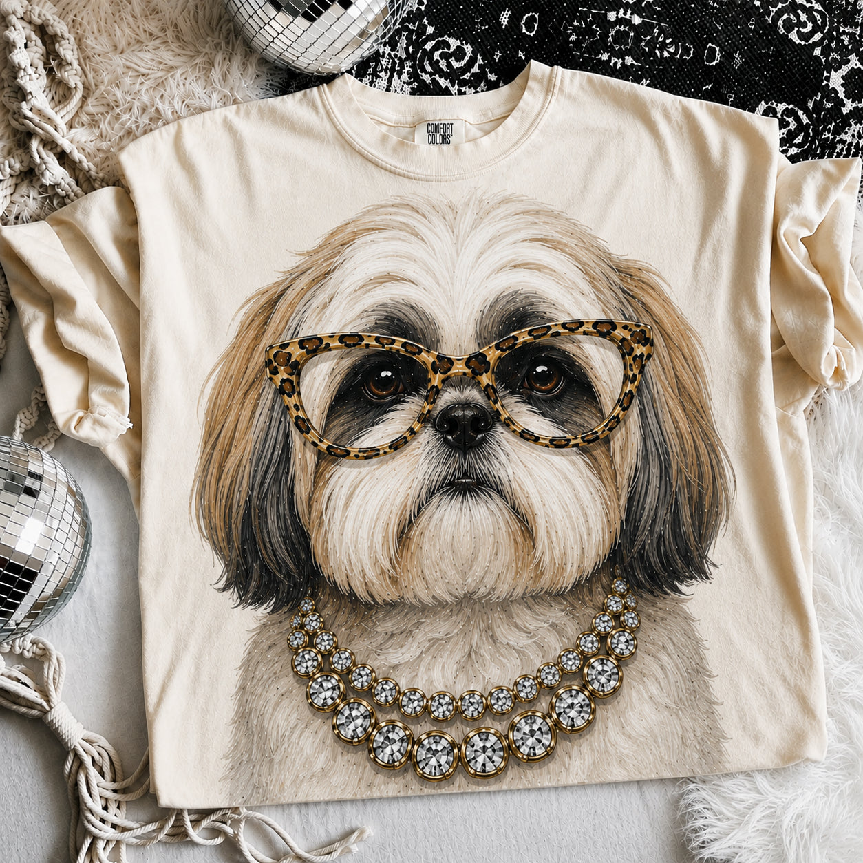 Ivory Boujee Shih Tzu Graphic Tee or Sweatshirt