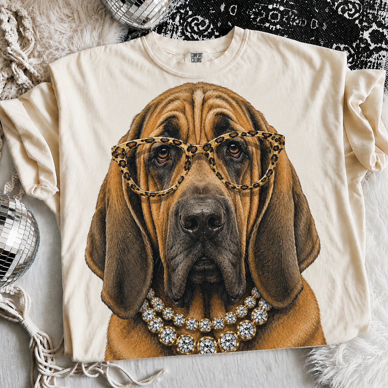 Ivory Boujee Bloodhound Graphic Tee or Sweatshirt