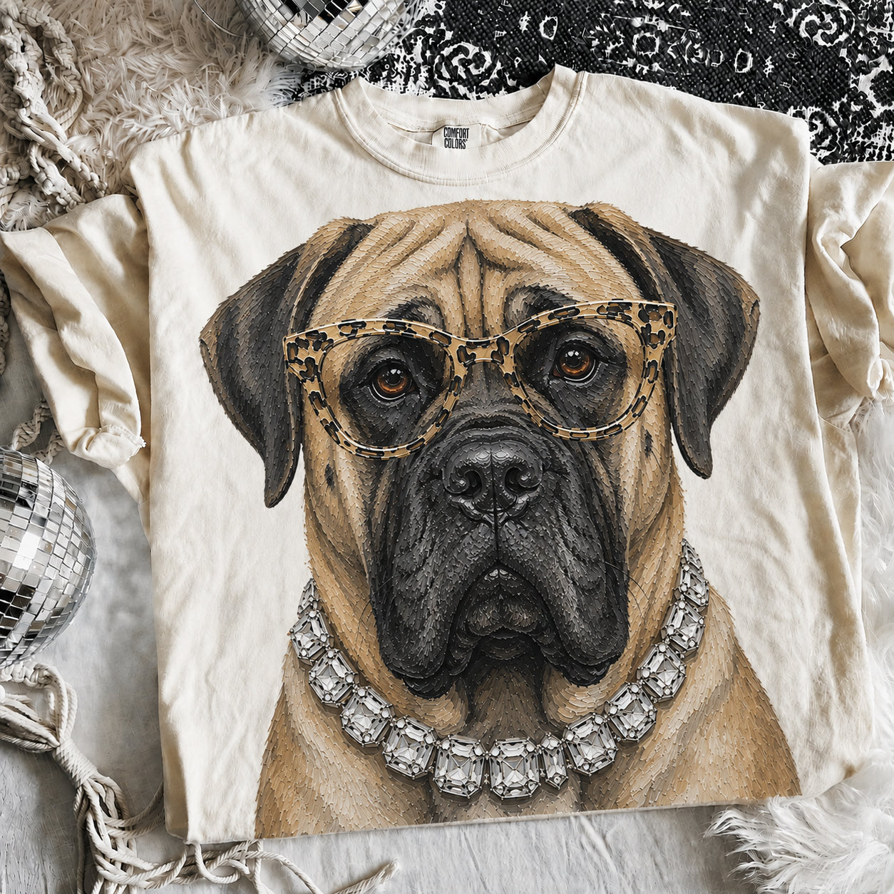 Ivory Boujee Mastiff Graphic Tee or Sweatshirt