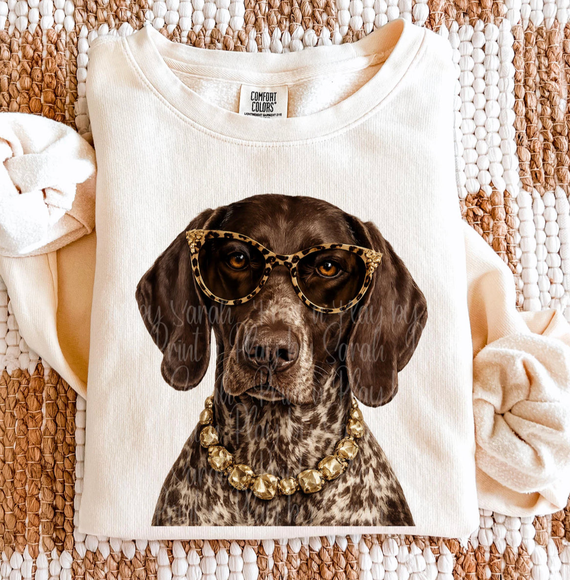 Ivory Boujee German Shorthair Pointer Graphic Tee or Sweatshirt