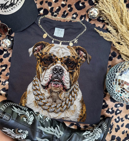 Black Boujee Bulldog Graphic Tee or Sweatshirt