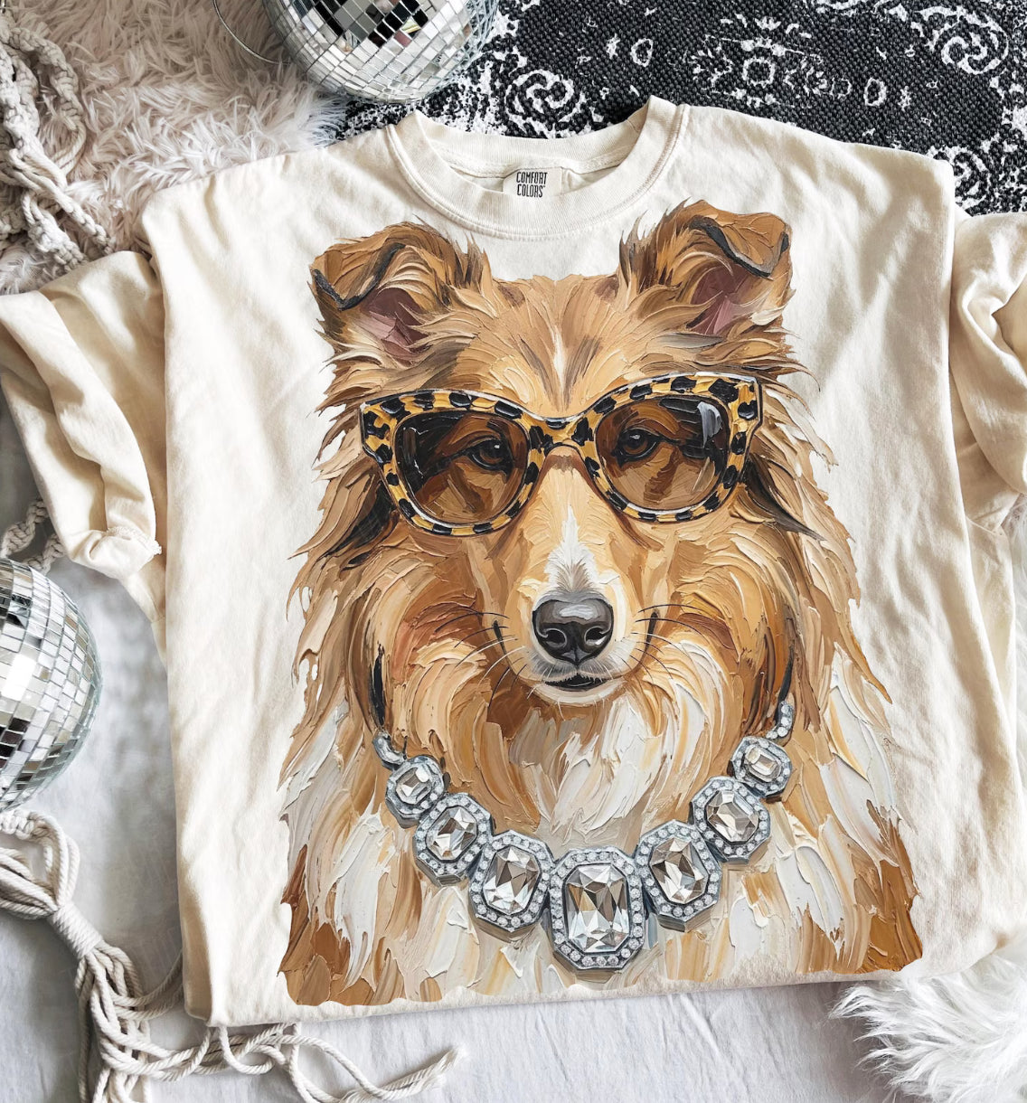 Ivory Boujee Collie Graphic Tee or Sweatshirt