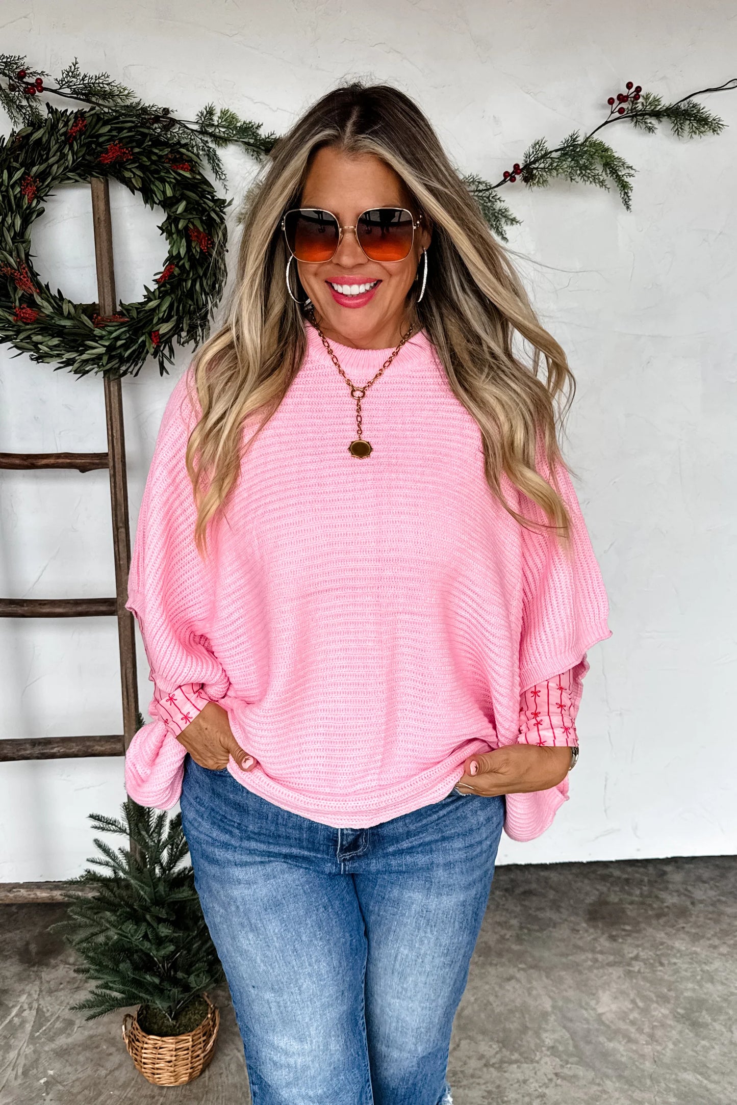 Pre Order: Christmas Meg Pullover Poncho