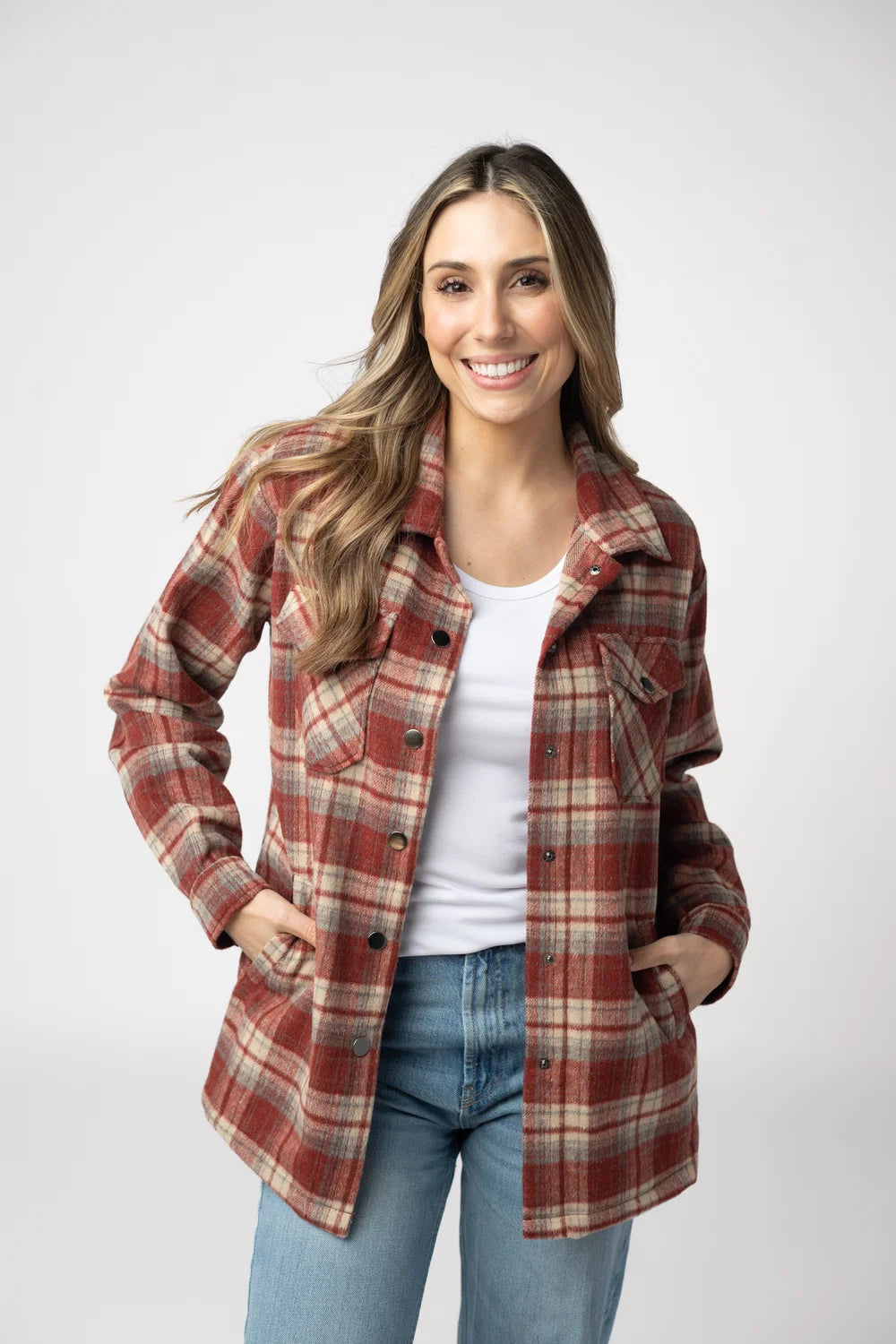 Brick Plaid Shacket