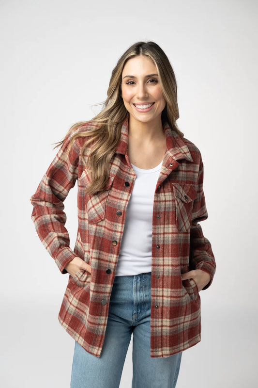 Brick Plaid Shacket
