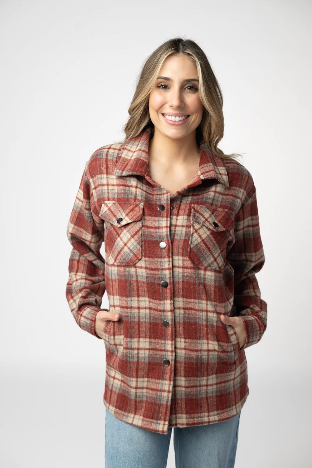 Brick Plaid Shacket