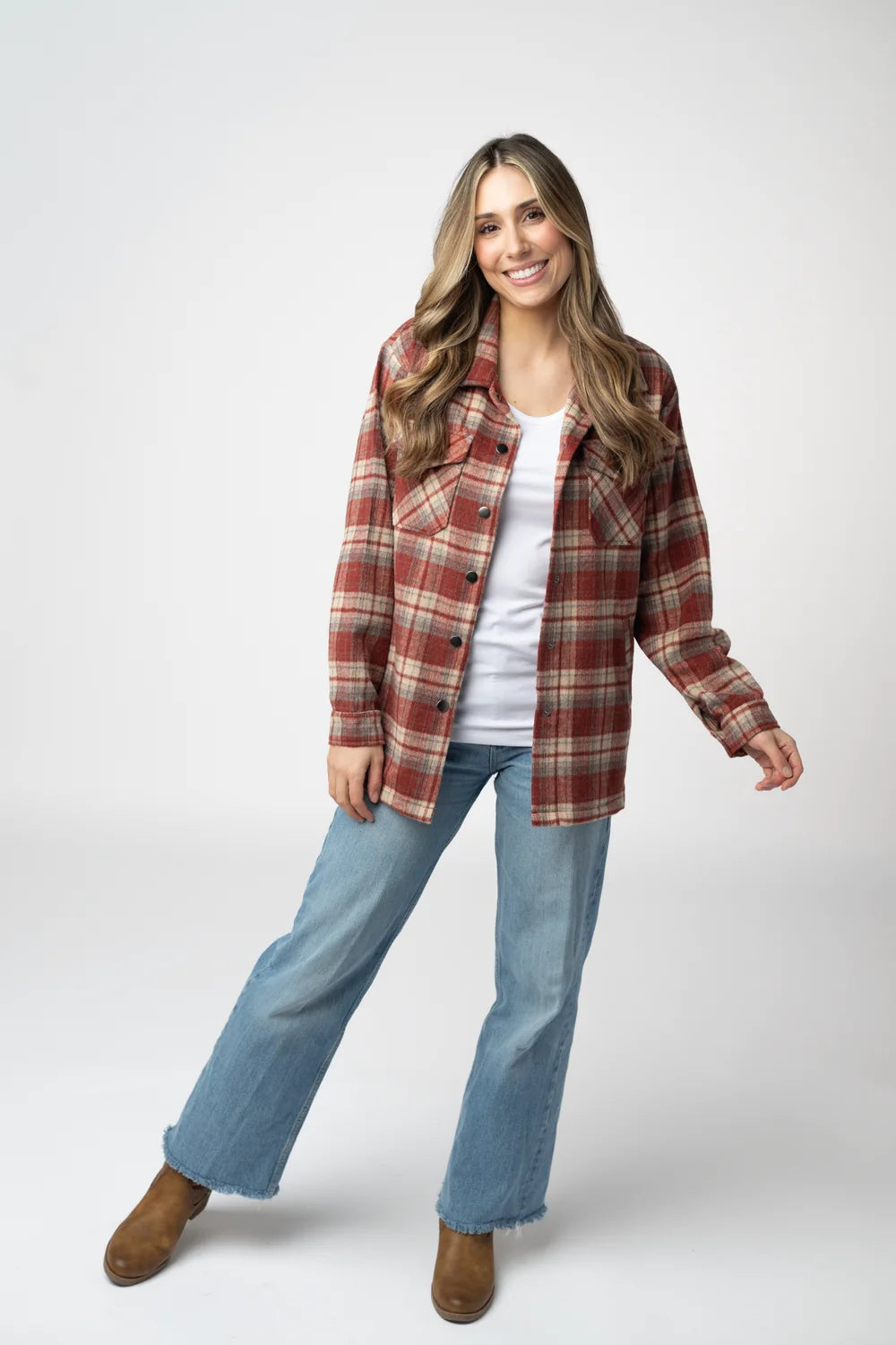 Brick Plaid Shacket