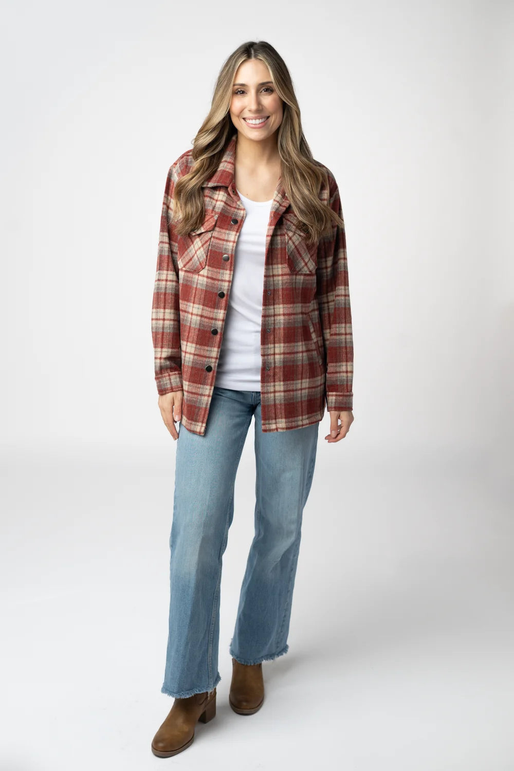 Brick Plaid Shacket
