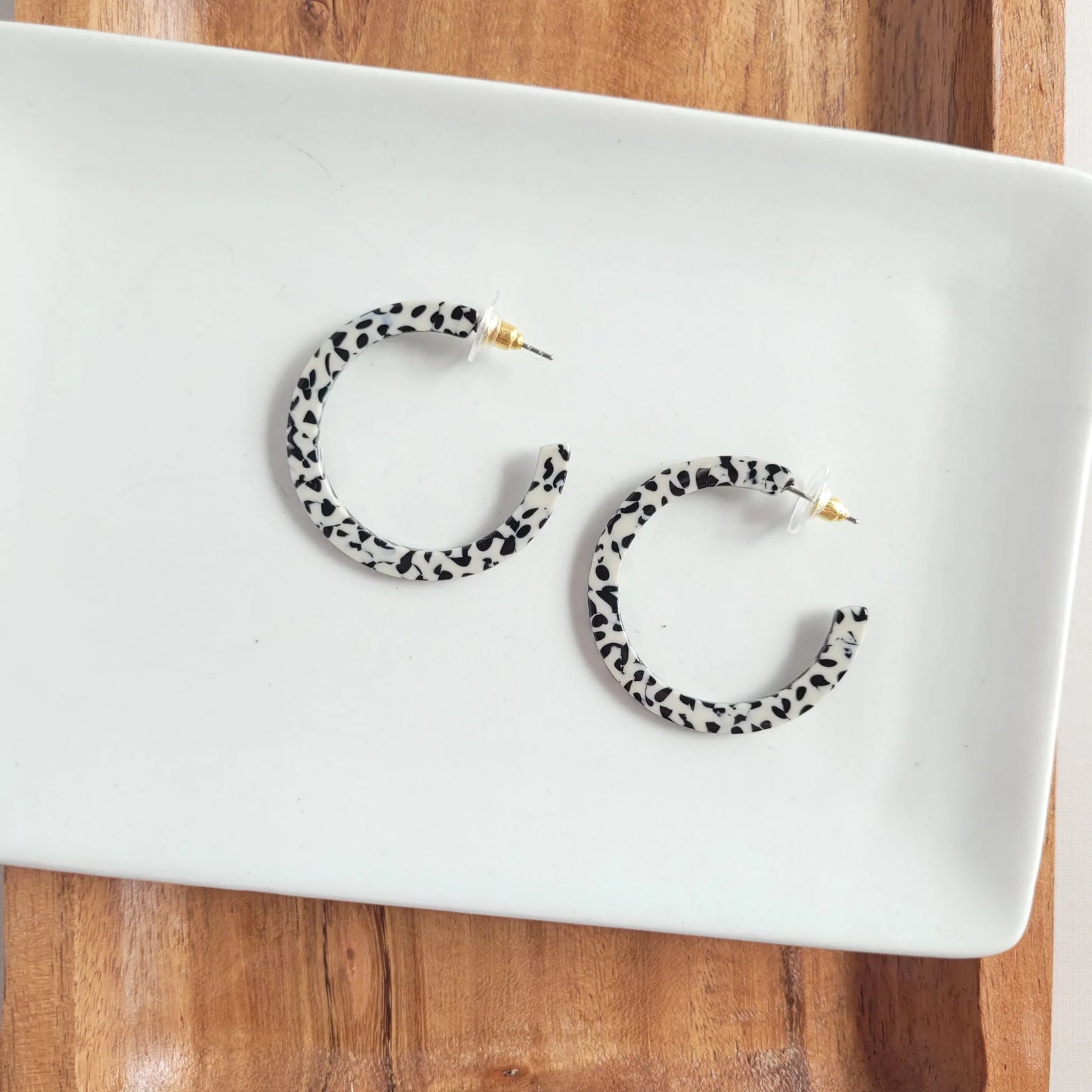 Black Dot Signature Hoop Earrings