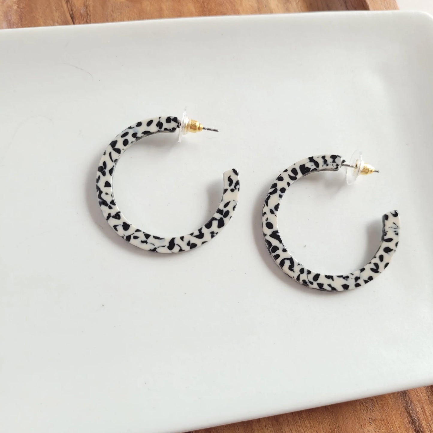 Black Dot Signature Hoop Earrings