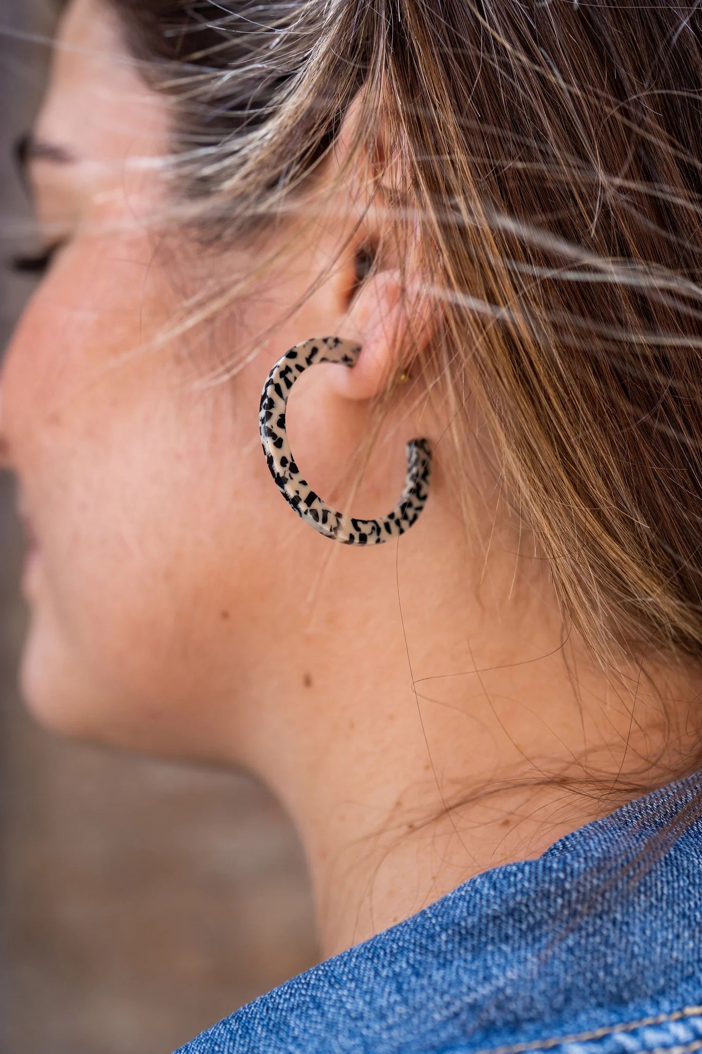 Black Dot Signature Hoop Earrings