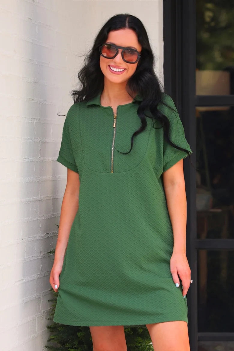 PRE ORDER: Olive Textured Dress