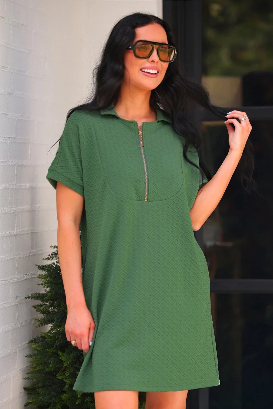 PRE ORDER: Olive Textured Dress