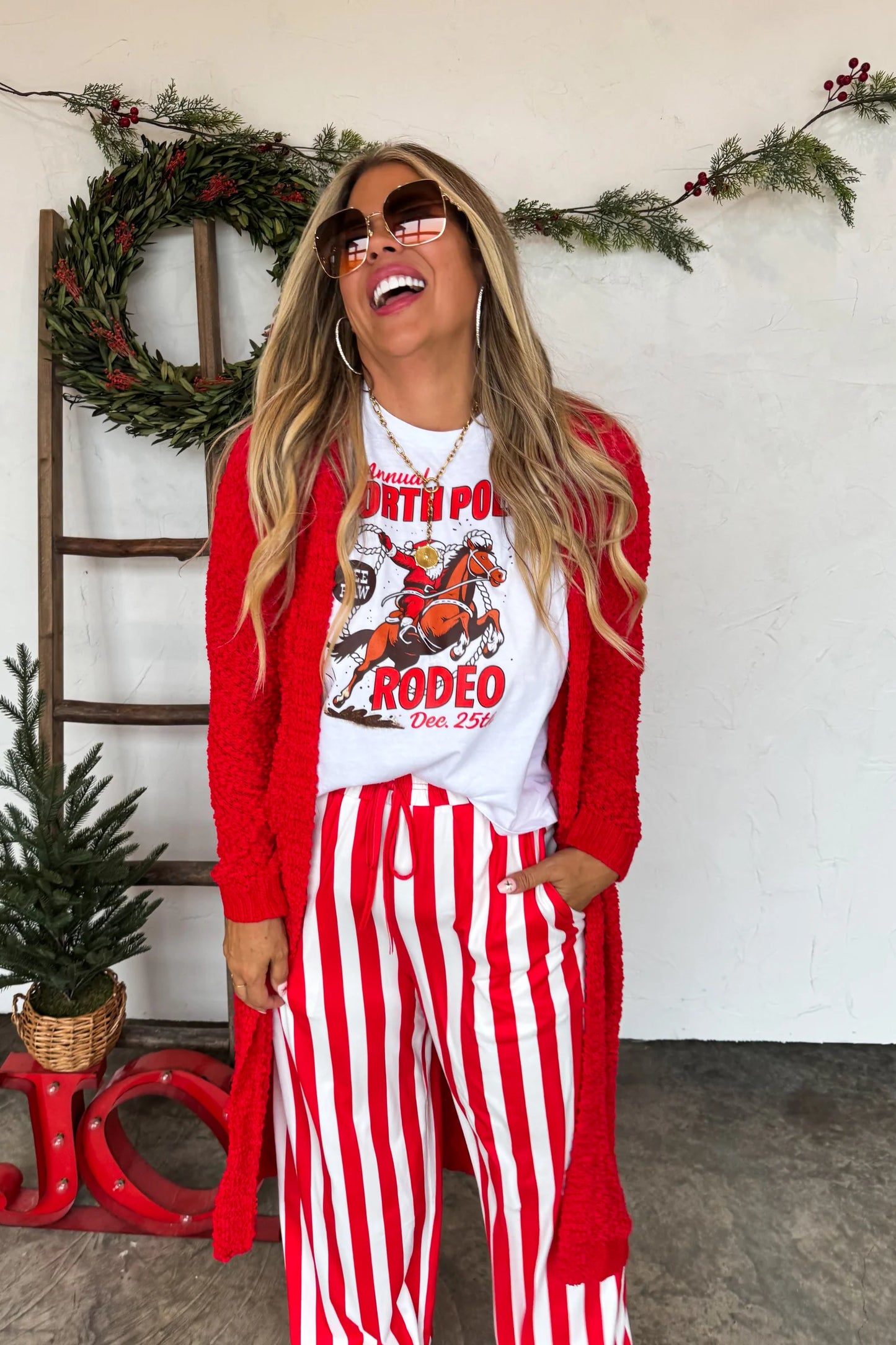 Pre Order: Christmas Vertical Lines Stripe Pants