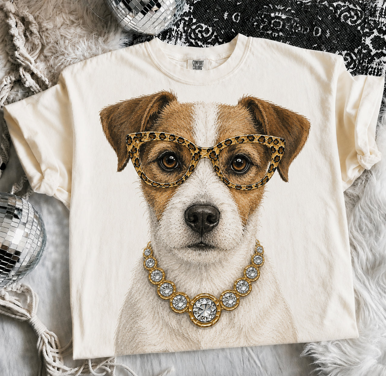 Ivory Boujee Jack Russel Graphic Tee or Sweatshirt